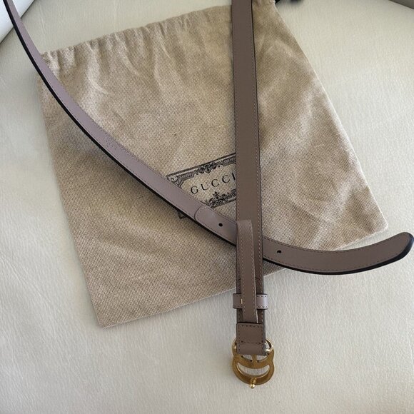 NEW GUCCI 430$ GG Marmont Belt In Beige GG Supreme & Pink Leather 110 Cm 40 In main image 7